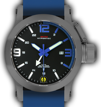 HYPERTEC 44 GREY - BLUE DIAL - BLUE RUBBER II- SILVER Buckle