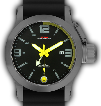 HYPERTEC 44 GREY - YELLOW DIAL - BLACK RUBBER I- SILVER Buckle