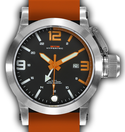 HYPERTEC 44 SILVER - ORANGE DIAL - ORANGE RUBBER II- SILVER Buckle