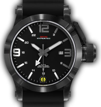 HYPERTEC 44 BLACK - GREY-WHITE DIAL - BLACK RUBBER I- BLACK Buckle