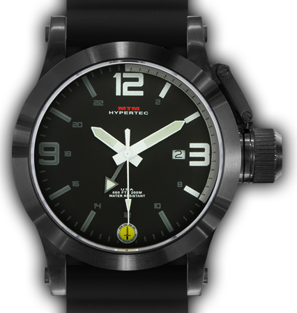 HYPERTEC 44 BLACK - WHITE DIAL - BLACK RUBBER I- BLACK Buckle