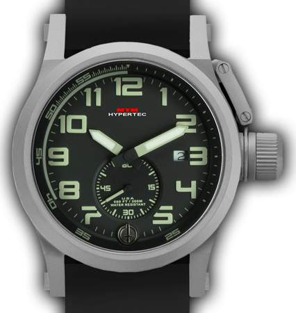 HYPERTEC CHRONO 1A Grey Black - Lumi Dial - Grey Rubber II- Silver Buckle