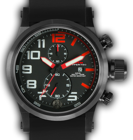 HYPERTEC CHRONO 2A Black Red Dial - Black Rubber II - Black Buckle