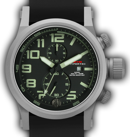 HYPERTEC CHRONO 2A Grey Black-Lumi Dial - Grey Rubber II- Silver Buckle