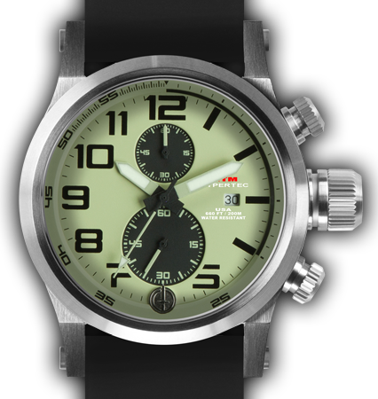 HYPERTEC CHRONO 2A Silver Lumi Dial - Black Rubber II- Silver Buckle