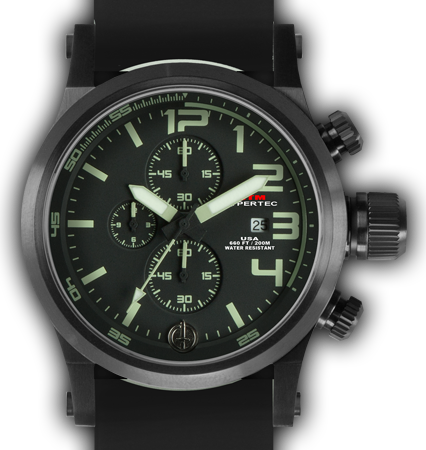 HYPERTEC CHRONO 3A Black Black-Lumi Dial - Black Rubber II - Black Buckle