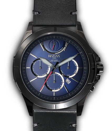 Oconus  Black - Blue I Dial - OC Leather Black - Black Buckle