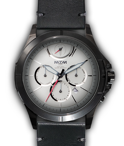 Oconus Black - Silver Dial - OC Leather Black - Black Buckle