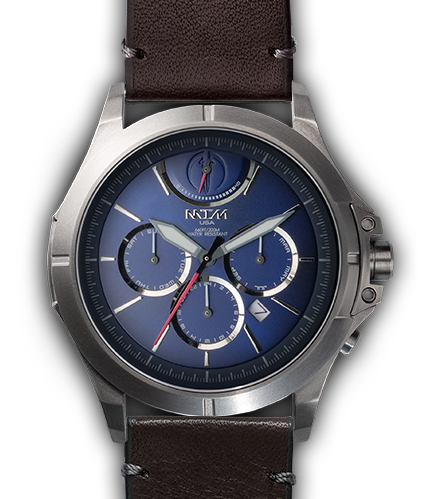 Oconus Silver - Blue I Dial - OC Leather Brown - Silver Buckle