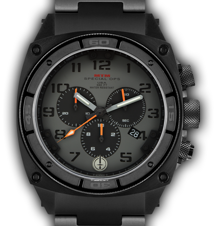 Predator II Black Tit Grey Dial Black Sub Dial Black Number - Tit Band-Orange Hand