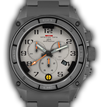 Predator II Grey Tit Tan Dial Tan Sub Dial Grey Number - Tit Band-Orange Hand