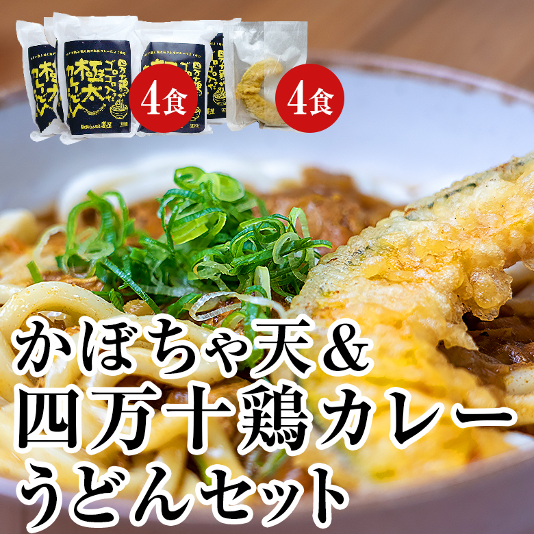 麦屋のカレーうどんとかぼちゃ天セット