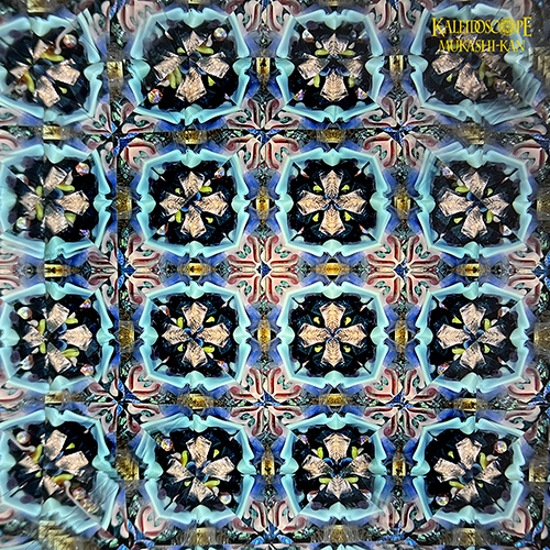 万華鏡：オイル]SERAPH ・セラフ/青釉花角交差模様 ： 小嶌 淳＆喜多