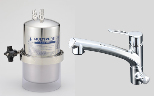 マルチピュア浄水器　Aquasmart 400BA （活性化セラミック搭載）　浄水器兼用混合水栓タイプ【取付工事なし】