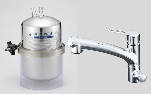 【取付工事付】 マルチピュア浄水器　Aquaversa 750BA （活性化セラミック搭載）　浄水器兼用混合水栓タイプ