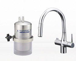 マルチピュア浄水器　Aquasmart 400BG （活性化セラミック搭載）　浄水器兼用混合水栓 グースネックタイプ【取付工事なし】