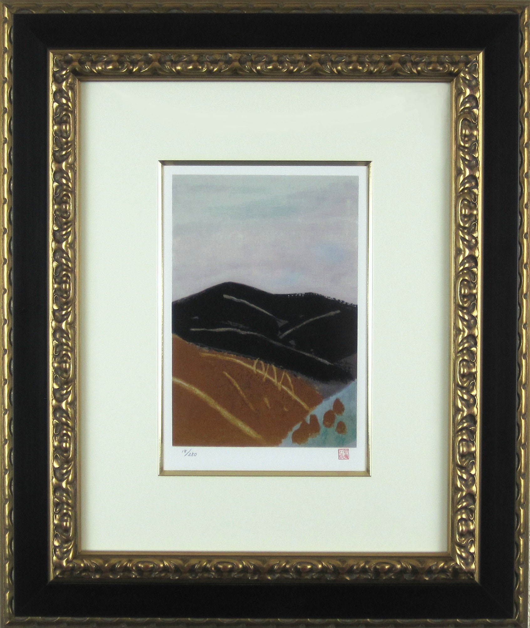 東山魁夷　「季の詩　十二月」　1954年　卒寿記念　リトグラフ　額寸・476×566mm