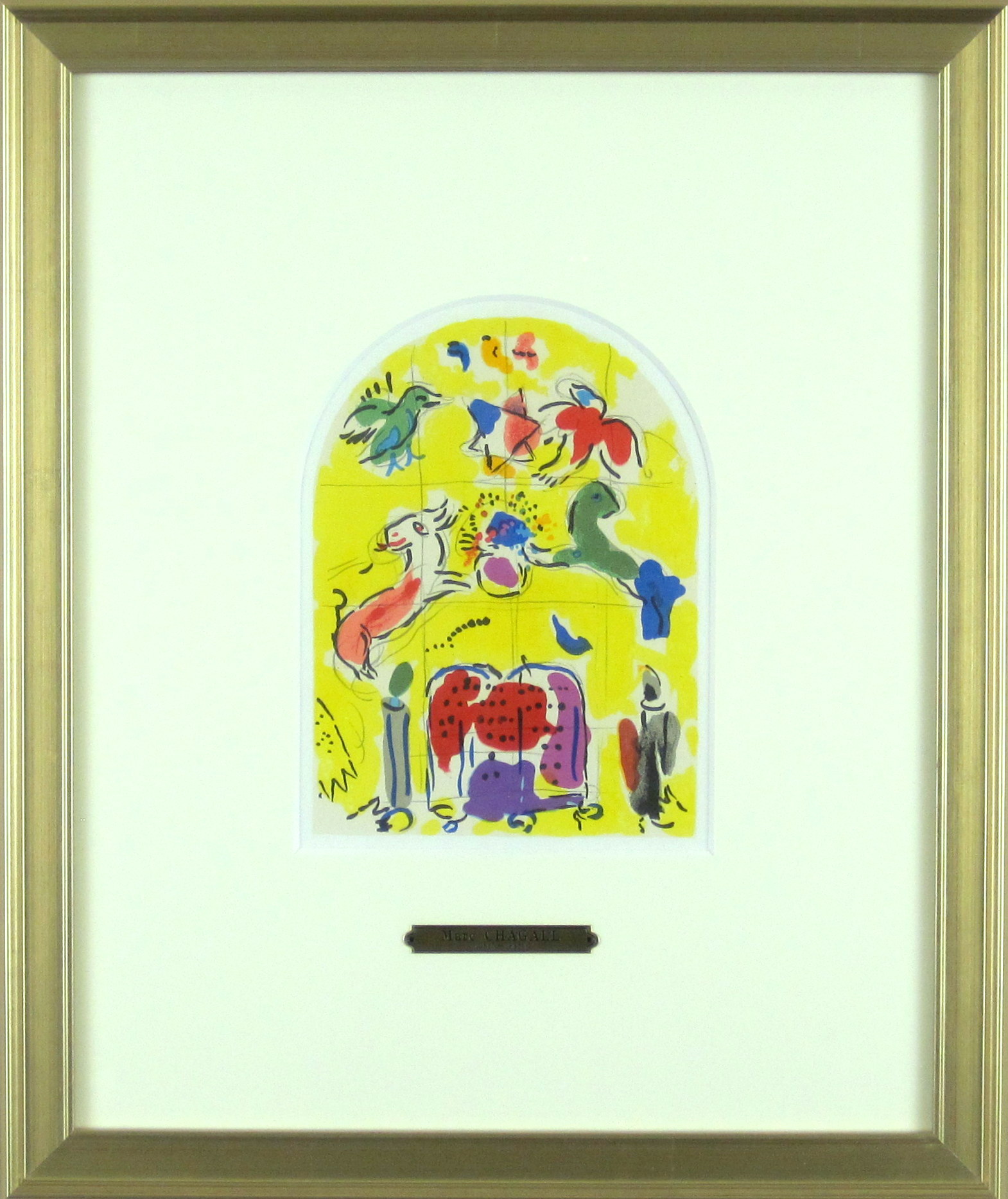 シャガール「レビ族」エルサレムウィンドウ小・1962年・リトグラフ額寸398×474mm
