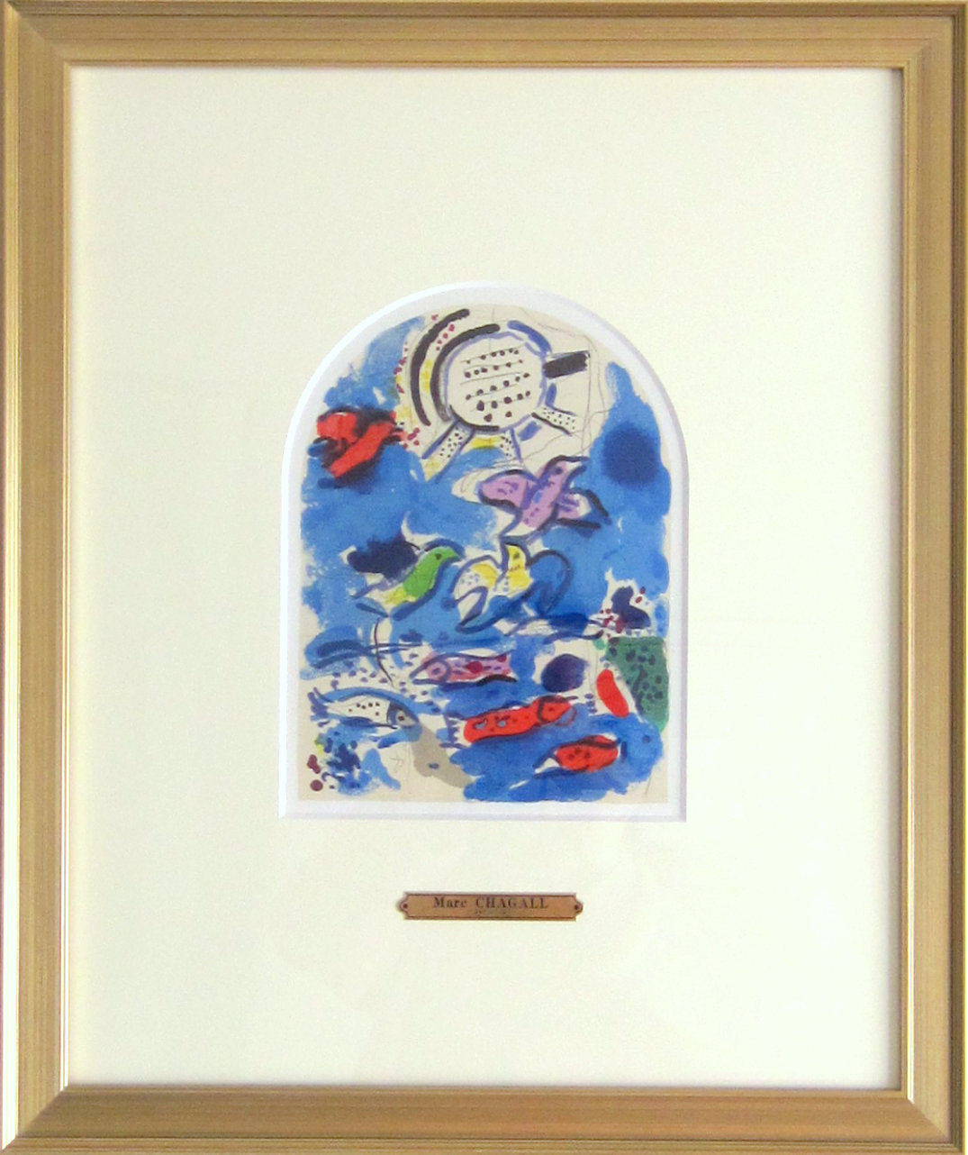シャガール「ルバン族」エルサレムウィンドウ小・1962年・リトグラフ額寸398×474mm