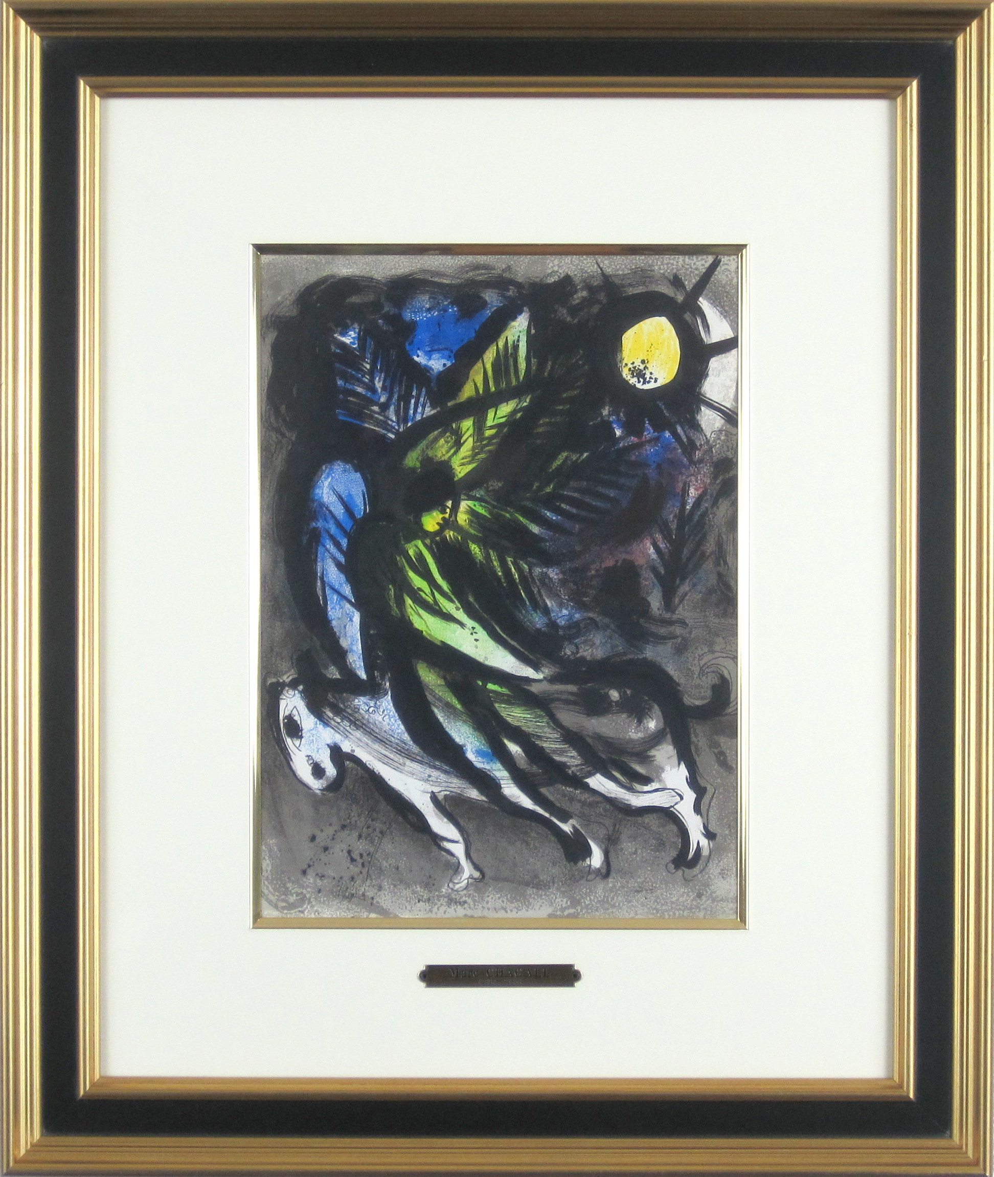 シャガール「天使」１９60年リトグラフ・額寸545×460mm