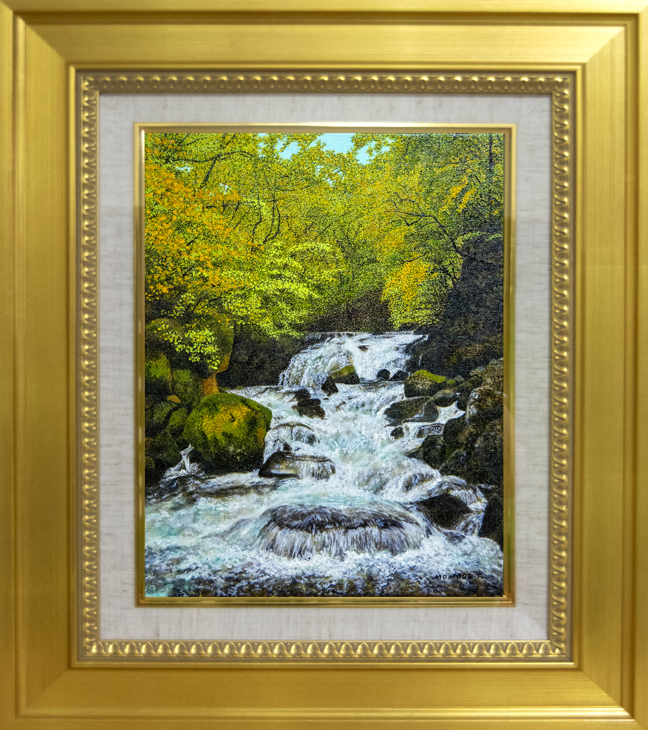 百瀬太虚　「蓼科大滝」　油彩画　F6