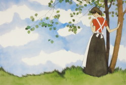 中原淳一  「無題」　昭和４６年 「女の部屋」挿絵 ・ ジクリー  外寸・ 790×600mm