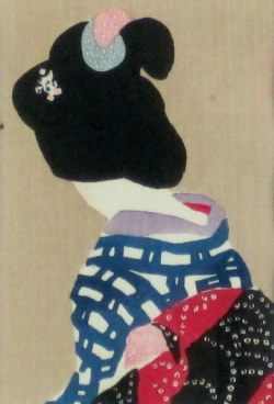 竹久夢二　「後ろ姿」　木版画　「露地のほそみち」　大正１５年より　外寸・270×310mm