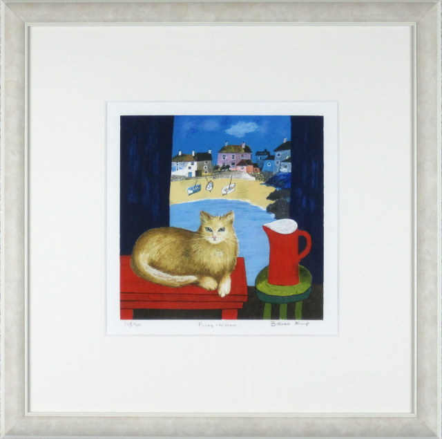 ブレンダ・キング 黒猫・幸せなカップル猫の絵「窓辺の猫」 ブレンダ・キング 黒猫・幸せなカップル猫の絵「窓辺の猫」 ブレンダ