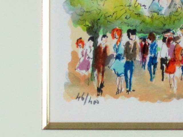 限定250 フランス風景画・ウシエ「セーヌとアンバリット」リトグラフ 送料無料】絵画専門店munay（ムナイ）・フランス風景画・ウシエ
