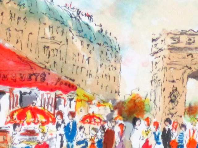 フランス風景画・ウシエ「パリ」 リトグラフ・絵画専門店ムナイ