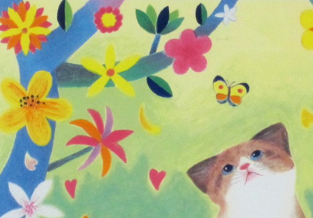 絵画。原画【かわいい猫ちゃんと梨】 絵画。原画【かわいい猫ちゃんと梨】 絵画。原画【かわいい猫