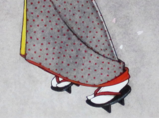 中原淳一 「惜春」 昭和46年 ジクリー 額寸・594×640mm