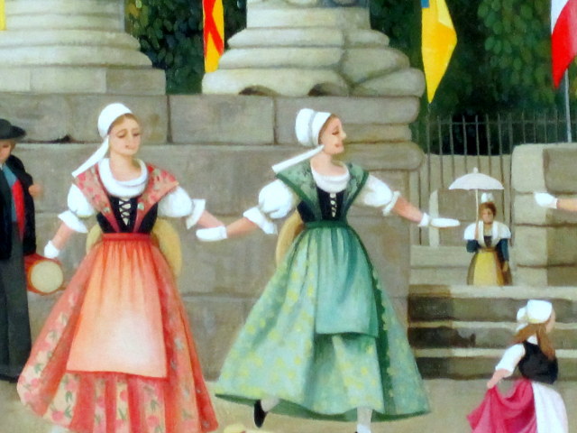 志村好子「アルルの祭り」油彩・F10・額寸675×750mm【送料無料