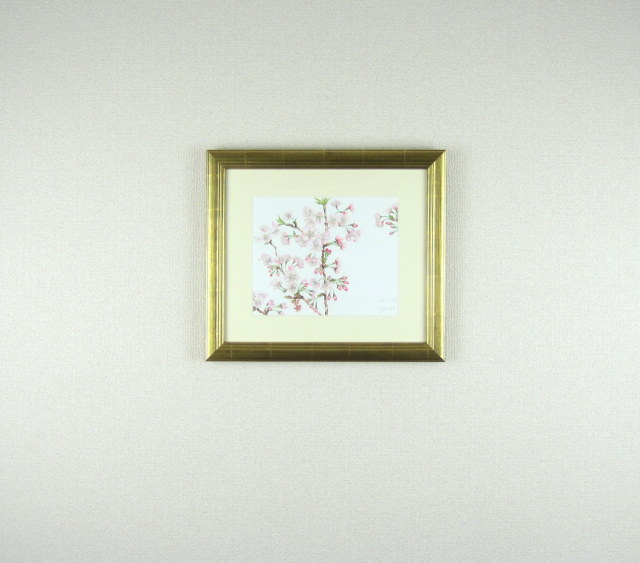 千賀節子 『鉄線』 油絵・油彩画 SМ(サムホール) 絵画 洋画 花