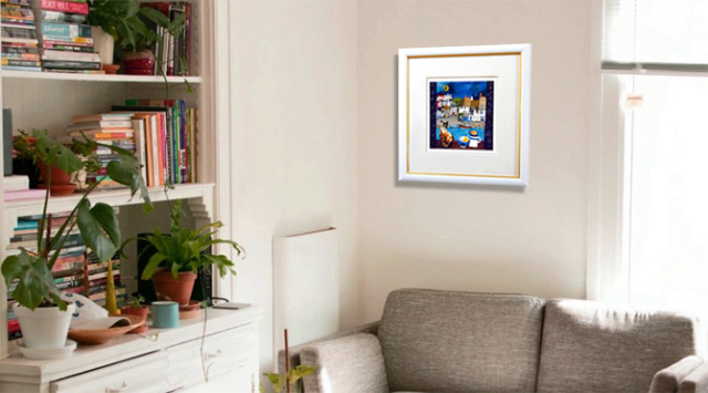 Brenda KING・ブレンダ キング★リトグラフ★窓辺の猫★サバ猫★額入り Brenda KING・ブレンダ キング☆リトグラフ☆窓辺の猫☆サバ猫