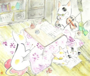 猫の絵・雨田光弘「空腹になるために」水彩・絵画専門店