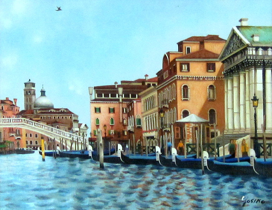 ヨーロッパ風景・志村好子　「ＶＥＮＥＺＩＡ」　油彩　Ｆ6　：外寸556×465mm