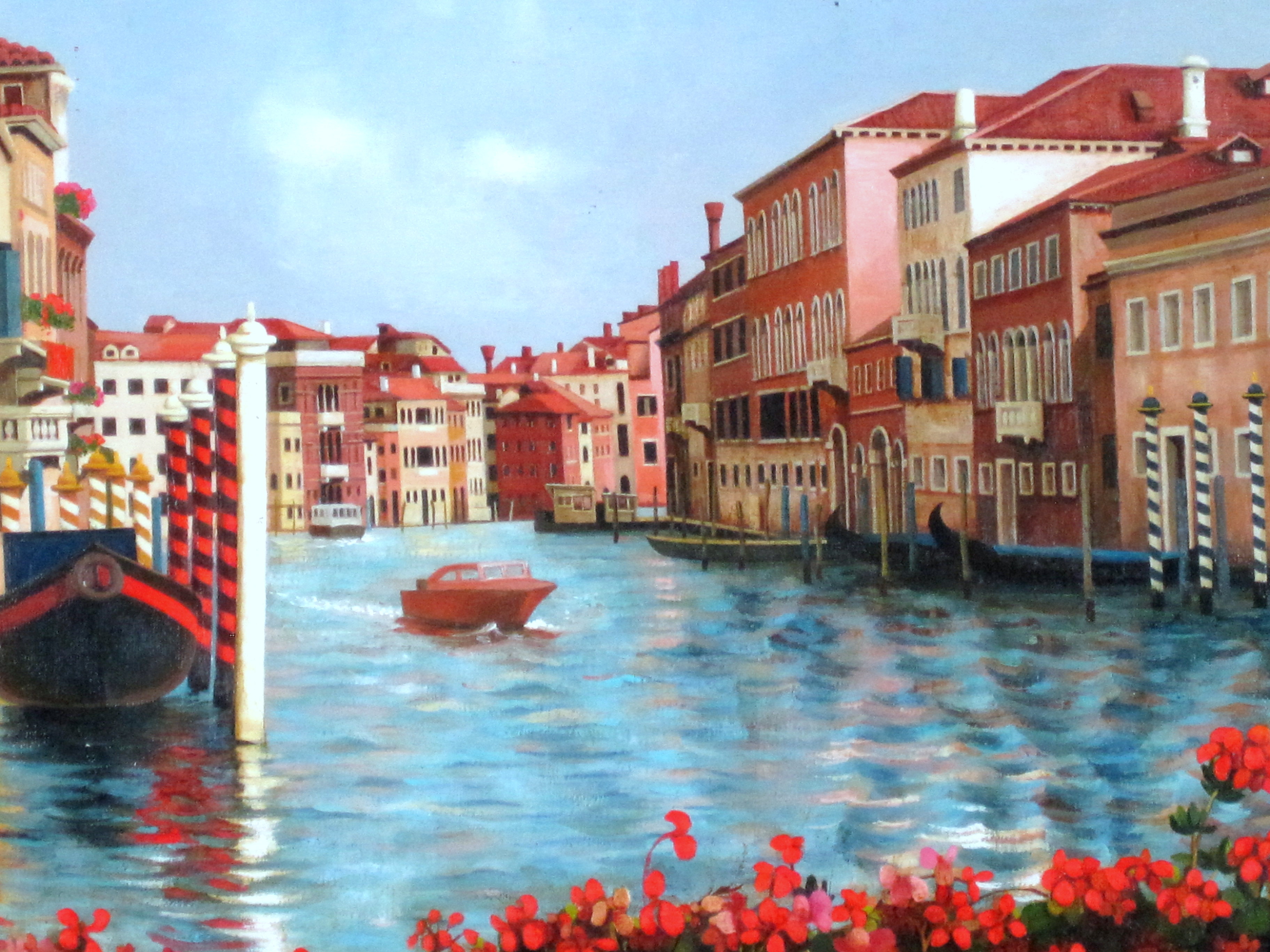 ヨーロッパ風景・志村好子　「ＶＥＮＥＺＩＡ」　油彩　Ｆ6　：外寸556×465mm