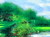 ヨーロッパ風景画・　ロビック「花咲く庭」リトグラフ・外寸513×593mm