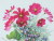 花・志村好子　「野の花」（濃いピンクのコスモス）　水彩４号　外寸500×411mm