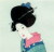 竹久夢二 「姐さん」 木版画　大正９年 「三味線草」より  外寸・330×400mm