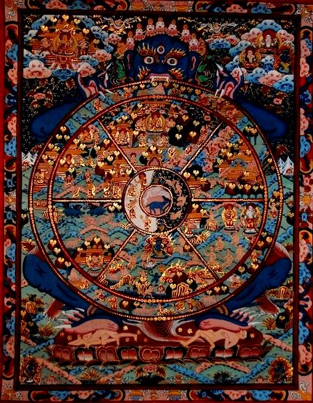 ◇六道輪廻図（Wheel of Life）/タンカ／仏画／曼荼羅／BB