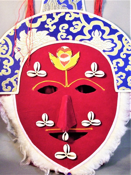 チベタン オペラ マスク アチェラモ （舞踏用） 赤 天珠/曼荼羅/仏画