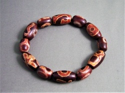 一龍眼蒙天珠 & 観音瑪瑙老天珠 天珠 老天珠 ブレスレット 男女兼用