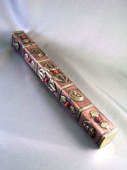 お香入れ インセンスホルダー 角筒 銅 天珠/曼荼羅/仏画（タンカ）の