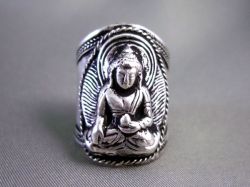 チベットお守りリング サンギェ（釈迦牟尼仏陀） 天珠/曼荼羅/仏画