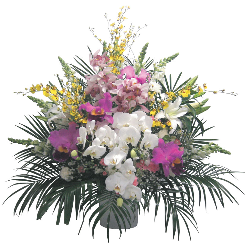【送料無料】仏スタンド1段洋花（お悔やみ用・葬儀用・葬式用・法事用）