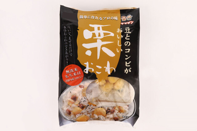炊飯器で本格的なおこわが！無洗米　栗おこわセット（豆入り）1.5合用【山元醸造/7050】