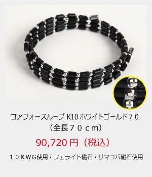 コアフォース・ループ/10K　ホワイトゴールド　70cm