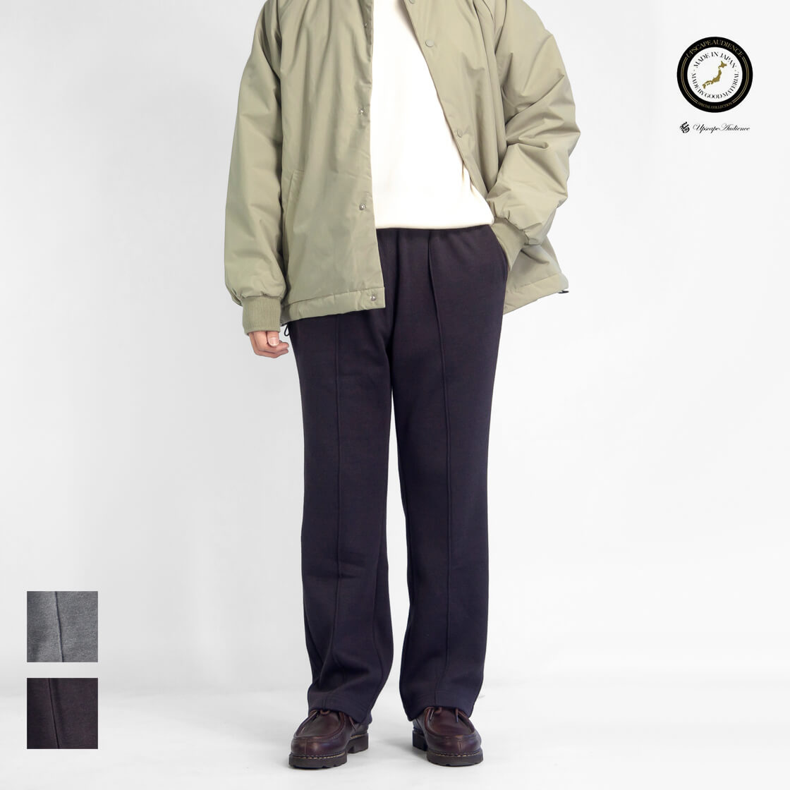 Upscape Audience オーディエンス ハウンドトゥース ボンバーヒート トラックパンツ イージーパンツ 日本製 メンズ